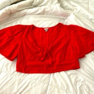 Cute red crop top